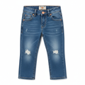 Kids' Distressed Medium Blue Denim Jeans