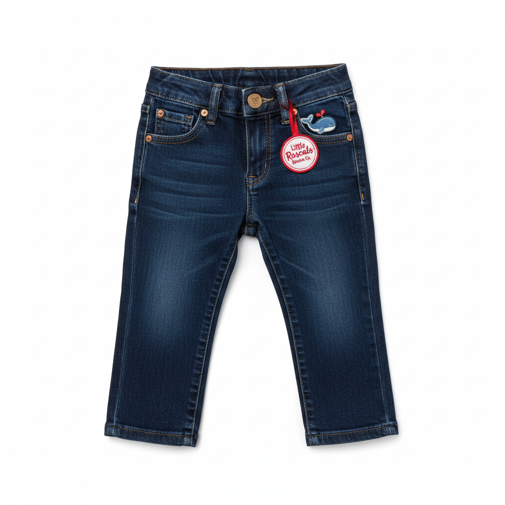 Kids' Dark Blue Straight-Fit Denim Jeans