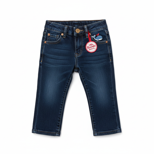 Kids' Dark Blue Straight-Fit Denim Jeans