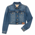 Women's Cropped Denim Jacket Medium Blue
