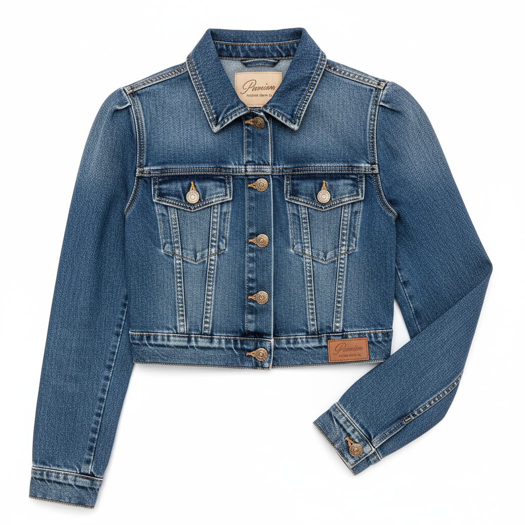 Women's Cropped Denim Jacket Medium Blue