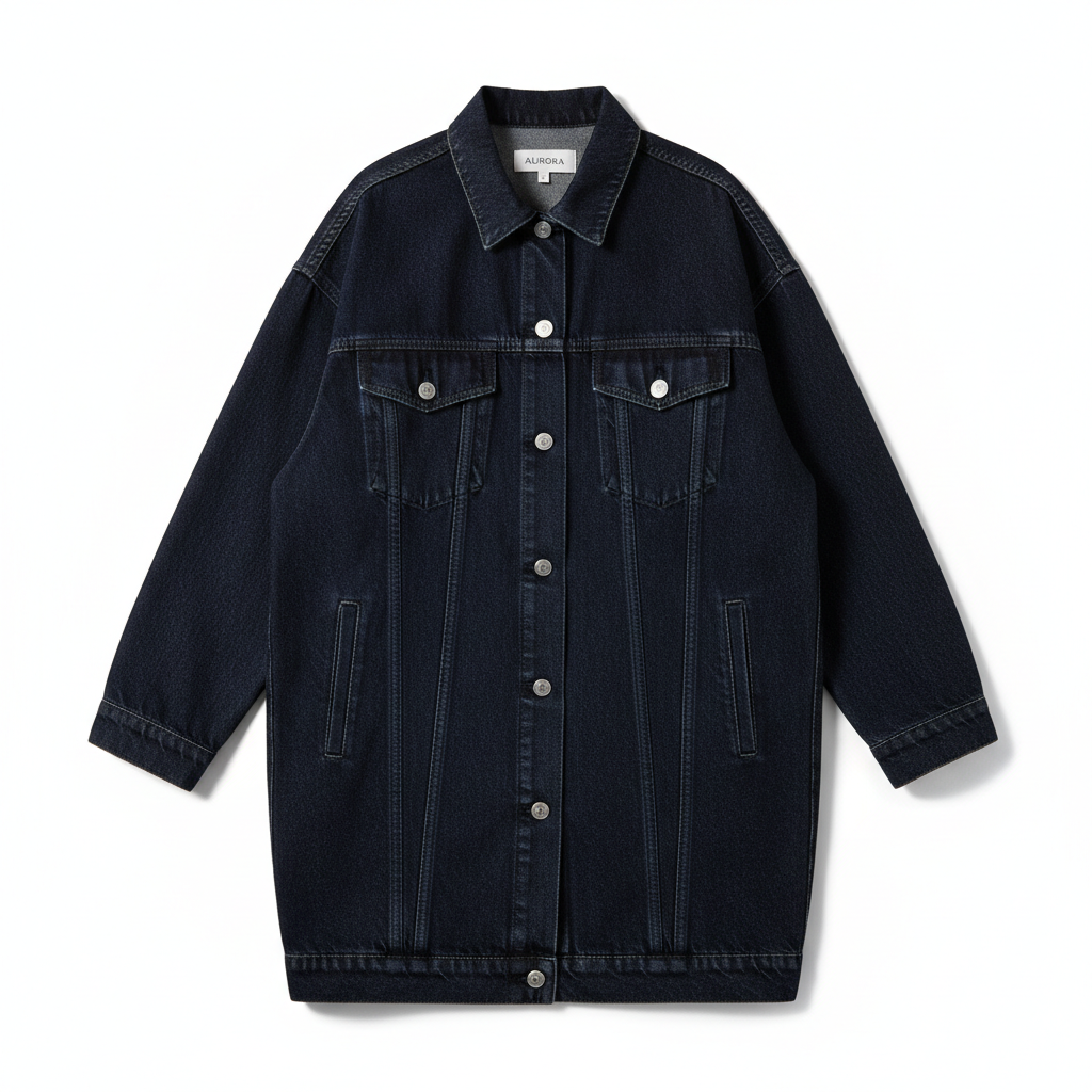 Women's Oversized Dark Indigo Denim Jacket