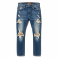 Men's Ripped Medium Blue Jeans