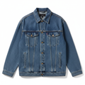 Men's Washed Medium Blue Denim Jacket