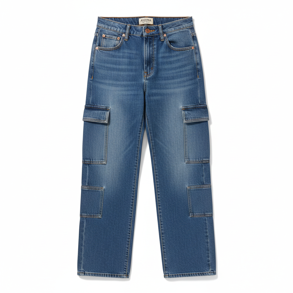 Women's Cargo-Pocket Denim Jeans