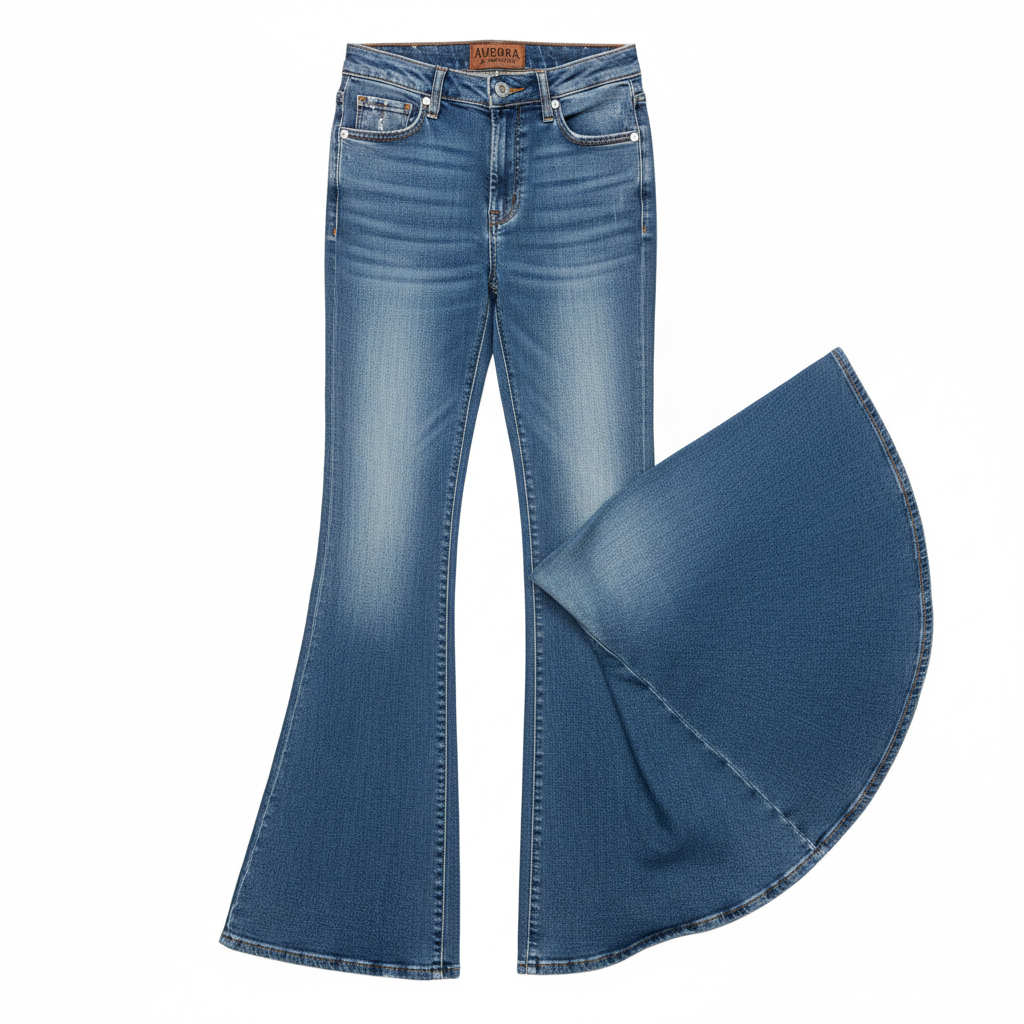 Women's Flared Medium Blue Jeans
