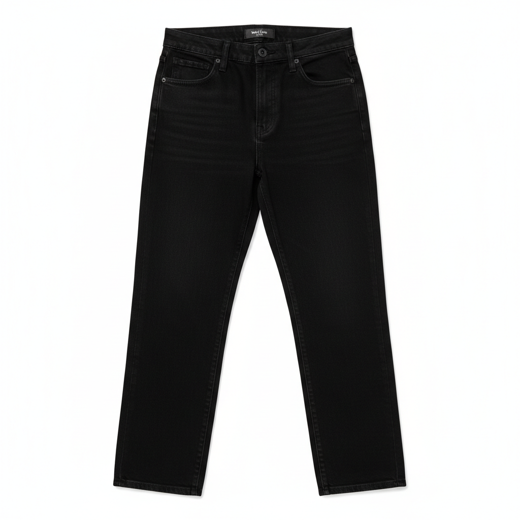 Women's Straight-Fit Black Denim Jeans